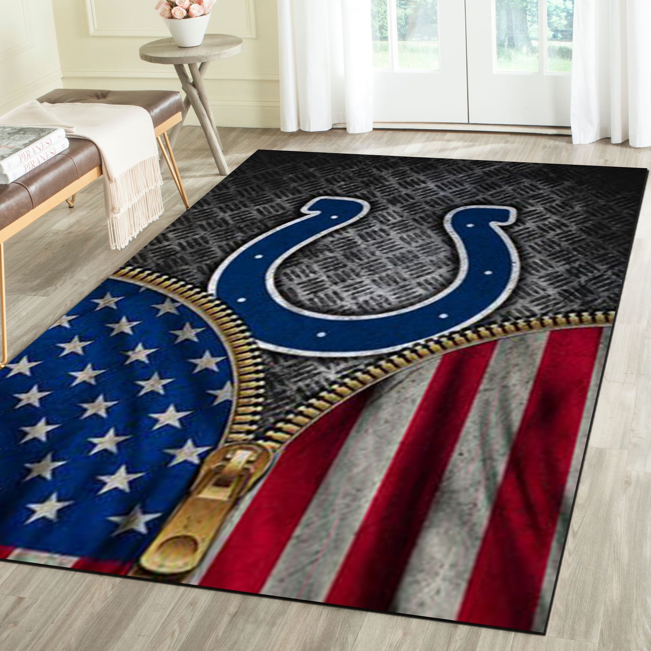 Indianapolis Colts Area Rugs, Football Team Living Room Carpet, Man Cave Floor Mat