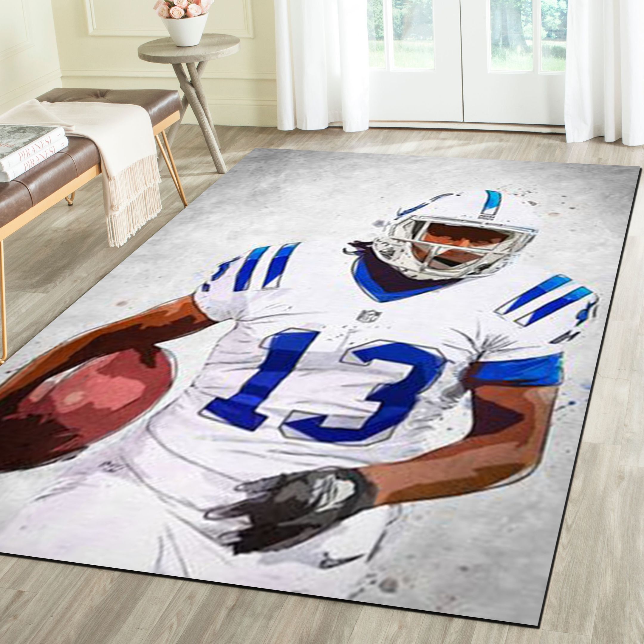 Indianapolis Colts Logo Area Rug, Football Team Living Room Bedroom Carpet, Sports Floor Mat Home Decor