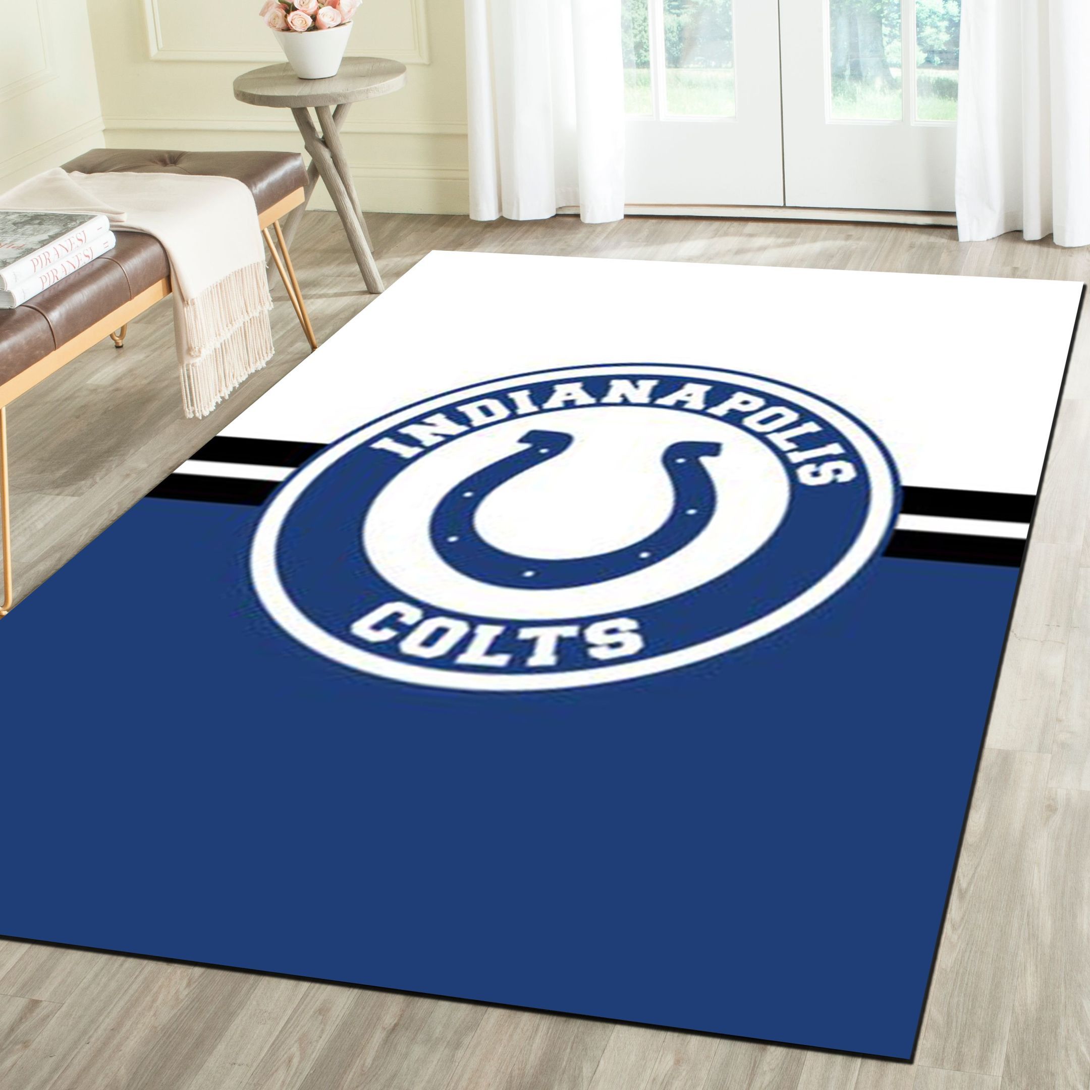 Indianapolis Colts Area Rugs, Football Team Living Room Carpet, Sports Floor Mat Home Decor