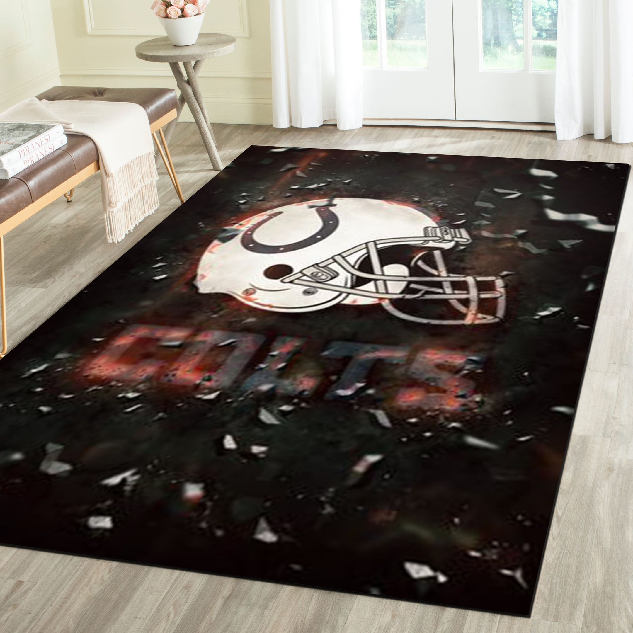 Indianapolis Colts Area Rug, Football Team Living Room Bedroom Carpet, Sports Floor Mat Home Decor