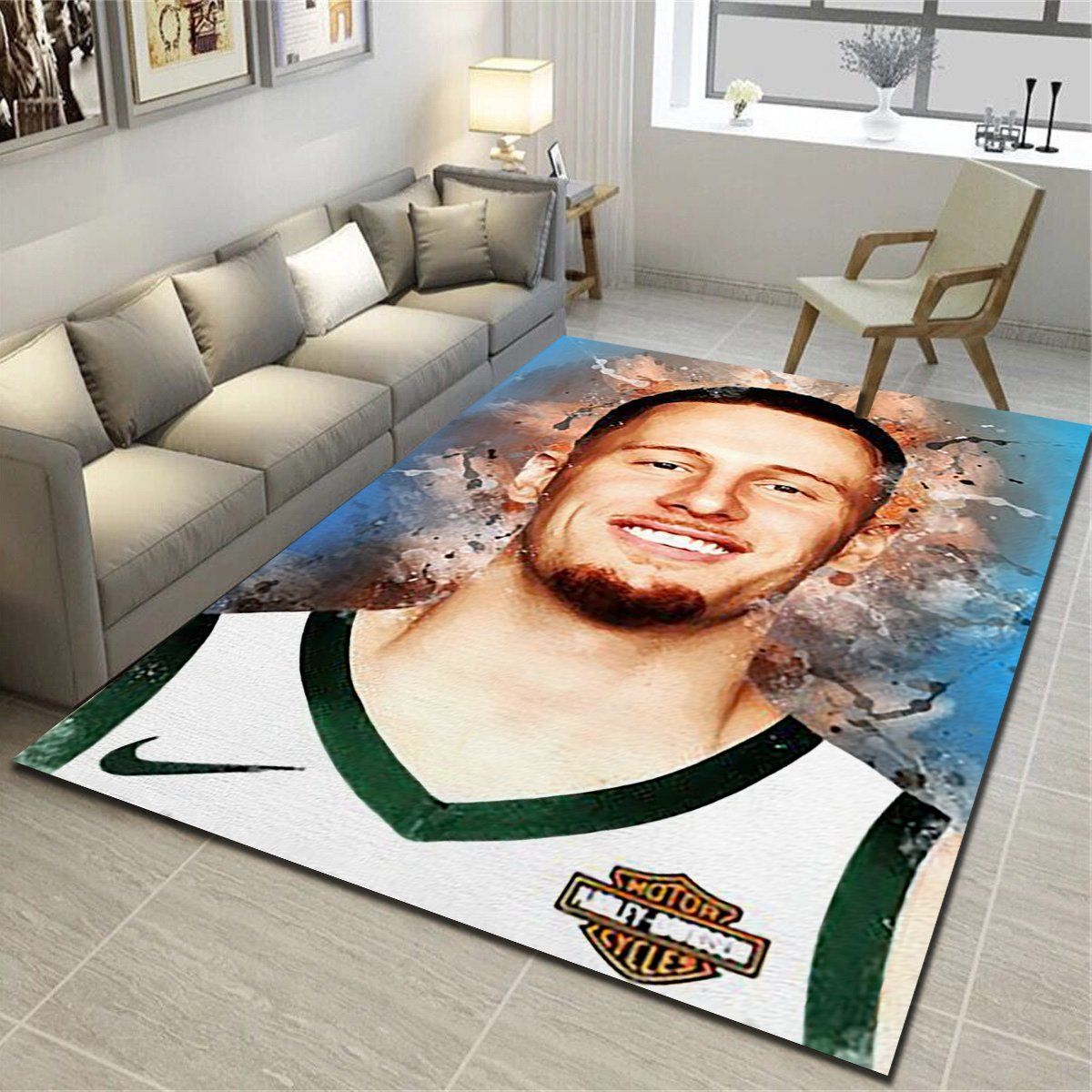 Milwaukee Bucks Area Rugs, Basketball Team Living Room Bedroom Carpet, Sports Floor Mat Home Decor