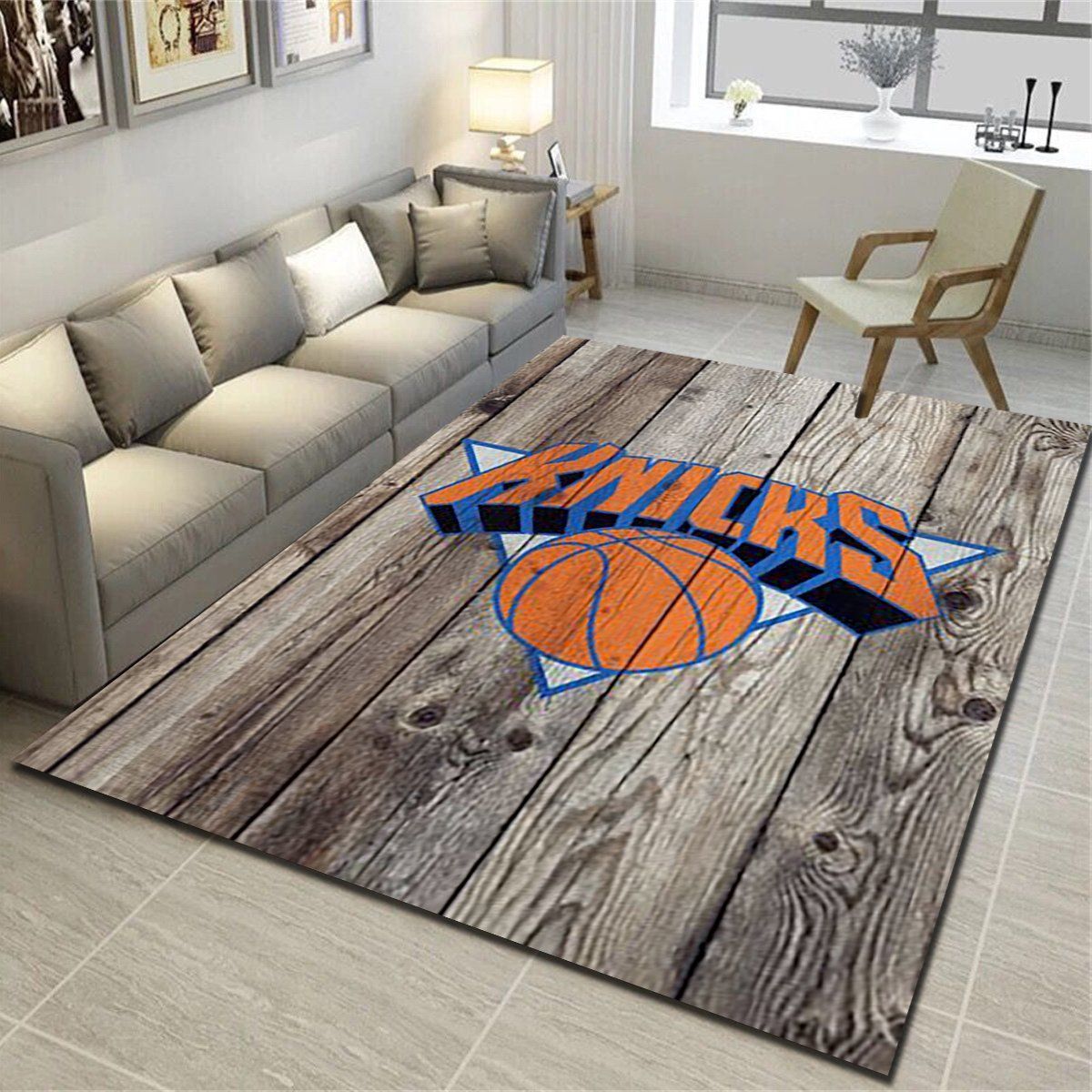 New York Knicks Area Rugs, Basketball Team Living Room Carpet, Fan Cave Floor Mat