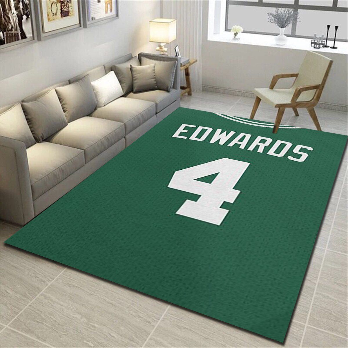 Boston Celtics Rug, Basketball Team Living Room Carpet, Man Cave Floor Mat