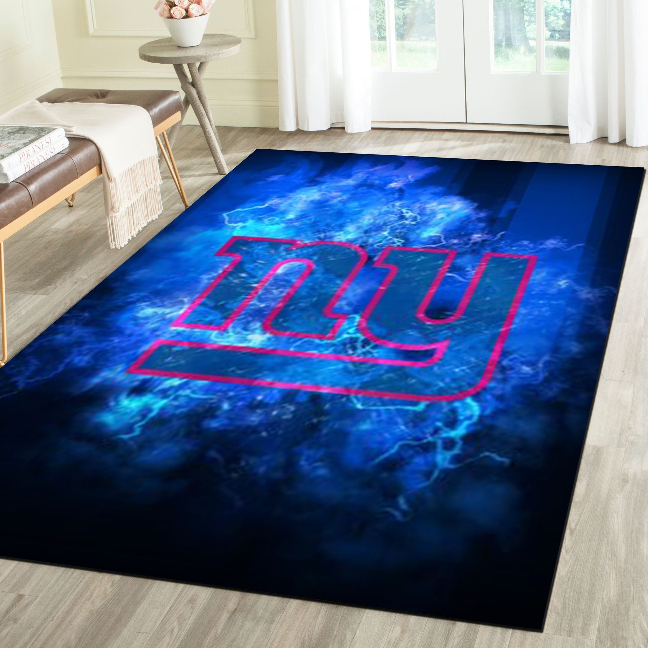 New York Giants Area Rugs, Football Team Living Room Bedroom Carpet, Fan Cave Floor Mat