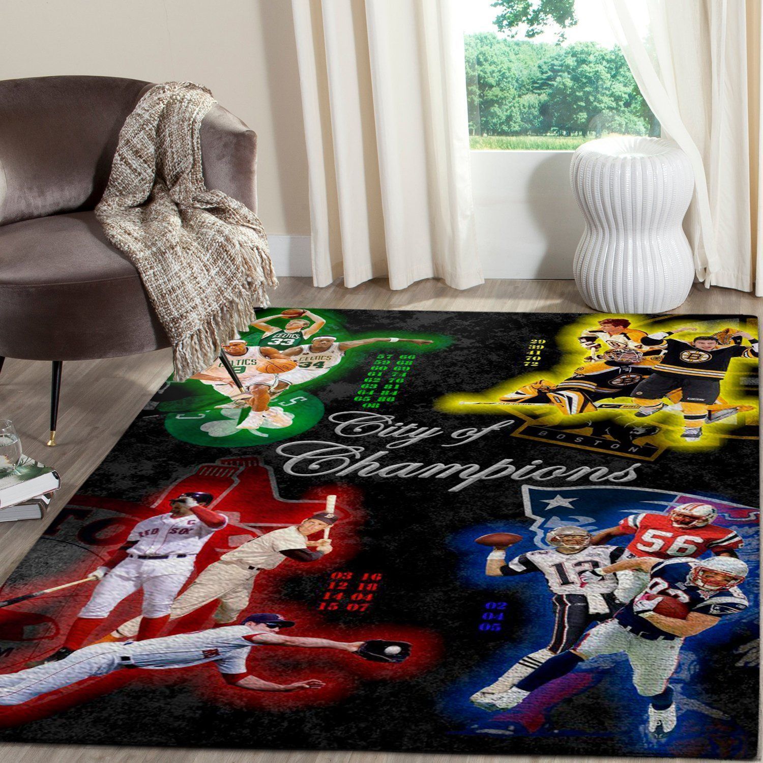 Boston Sports Area Rug OFD 1912253