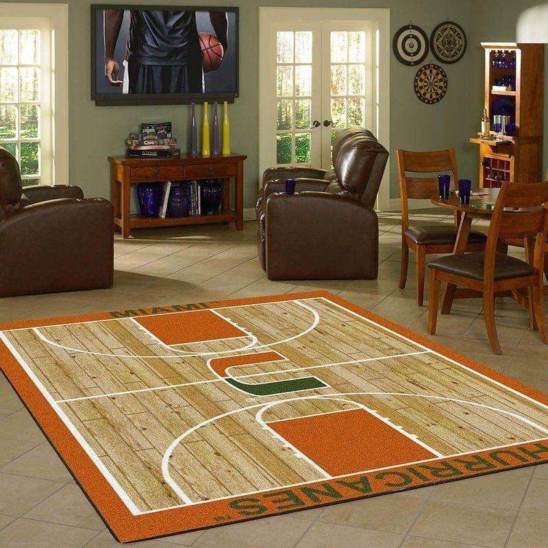 Miami Hurricanes Area Rug Basketball Court OFD 19120726