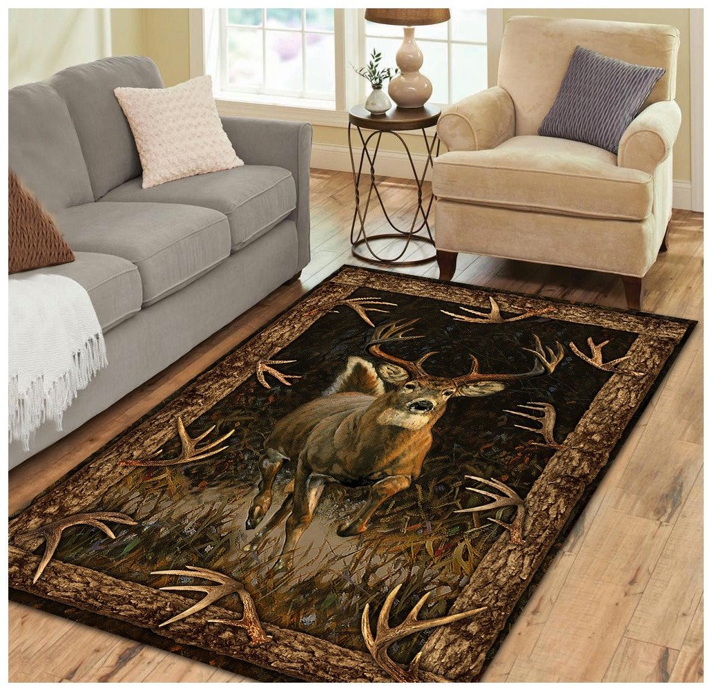 Love Deer Hunting Camouflage 3D Full Printed Rug