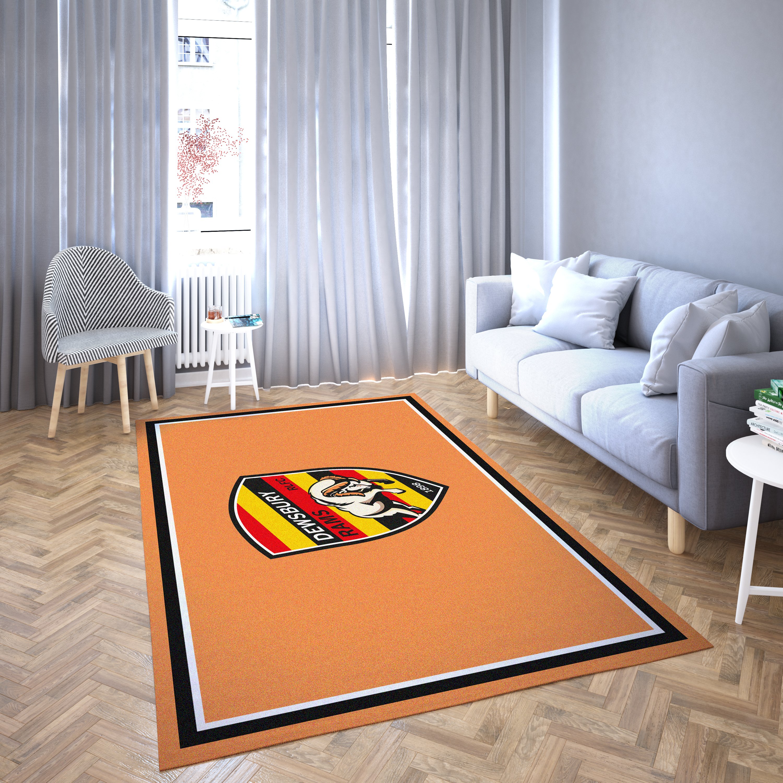 Dewsbury Rugby League Logo Red Pretty New Fashion Carpet Living Room Area Rug