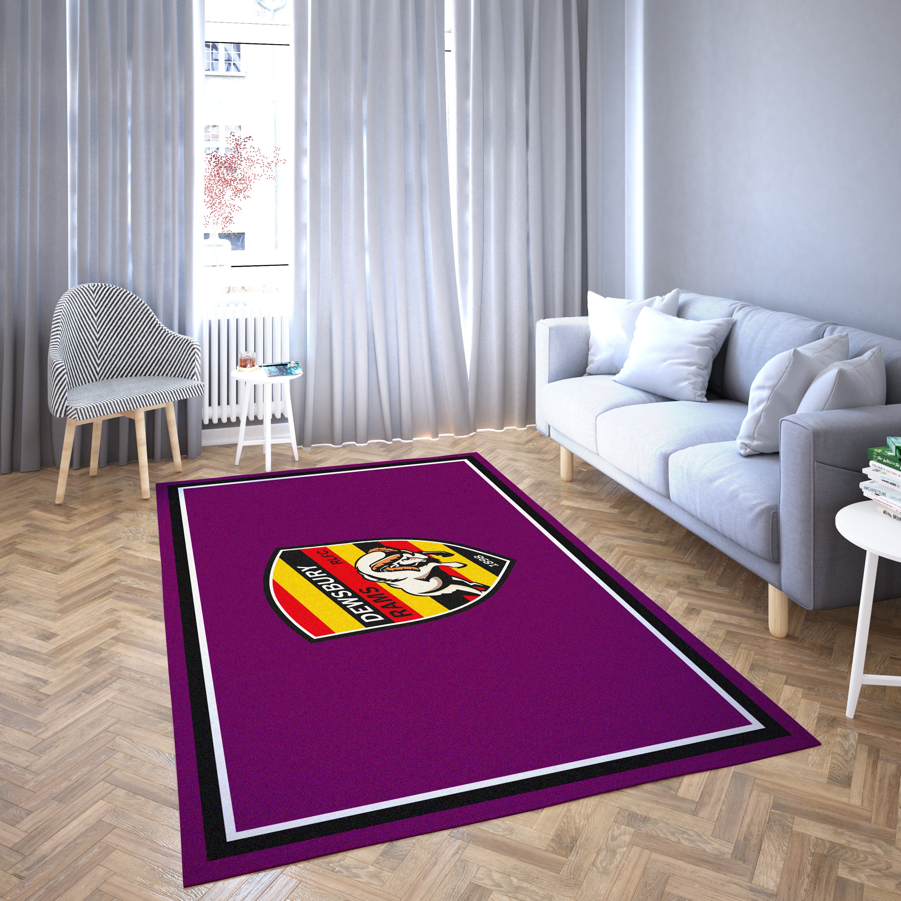 Dewsbury Rugby League Logo Purple New Fashion Design Carpet Living Room Area Rug