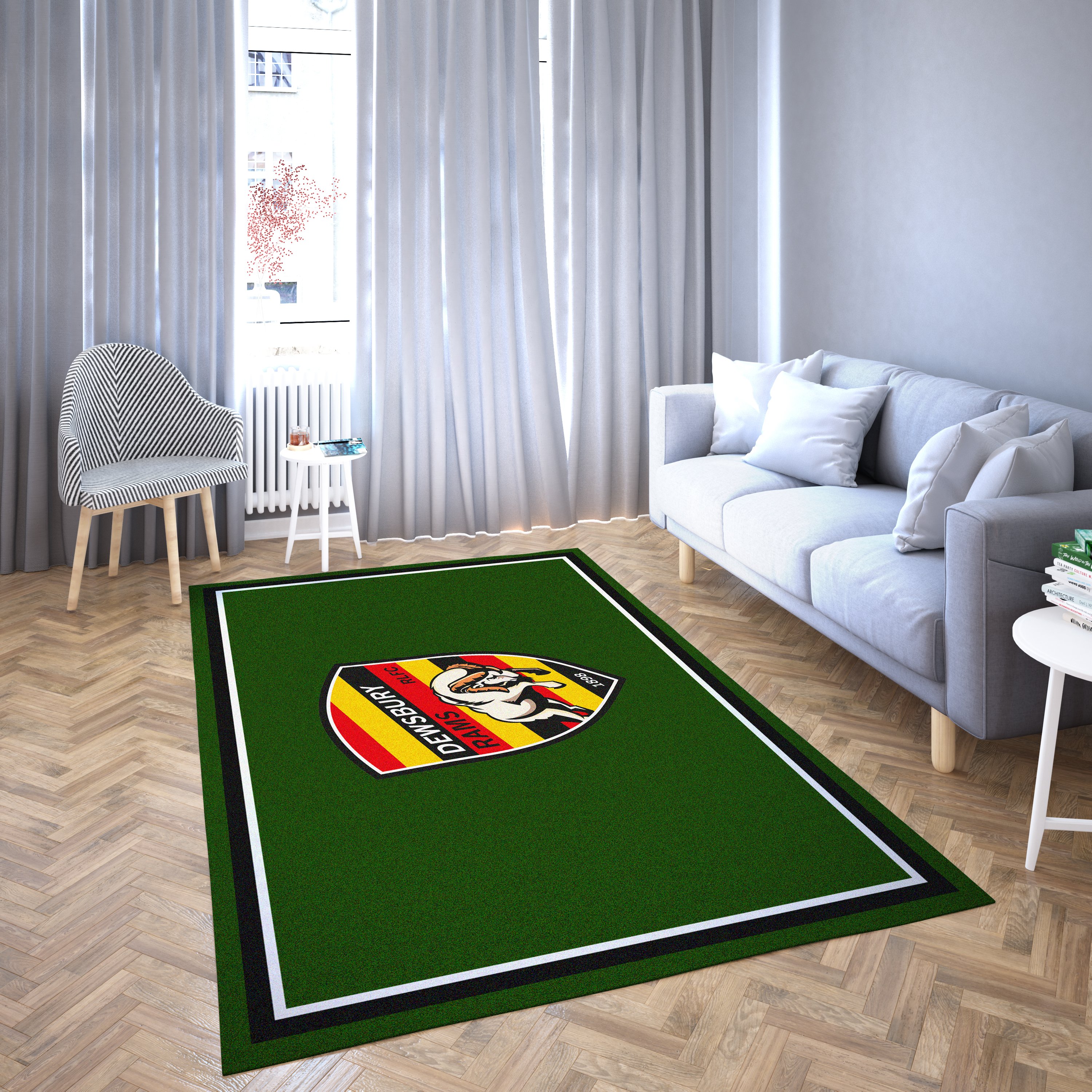 Dewsbury Rugby League Logo Green Interesting Attractive Creation Carpet Living Room Area Rug