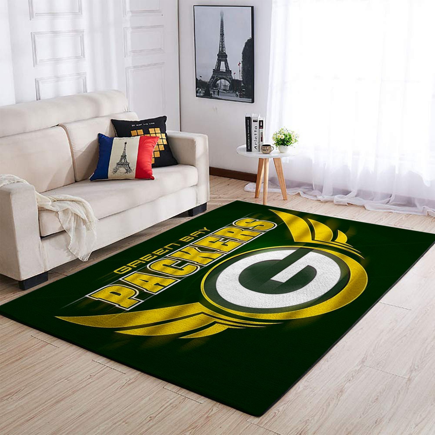 Green Bay Packers 02 Distressed Carpet Living Room Rugs Collections