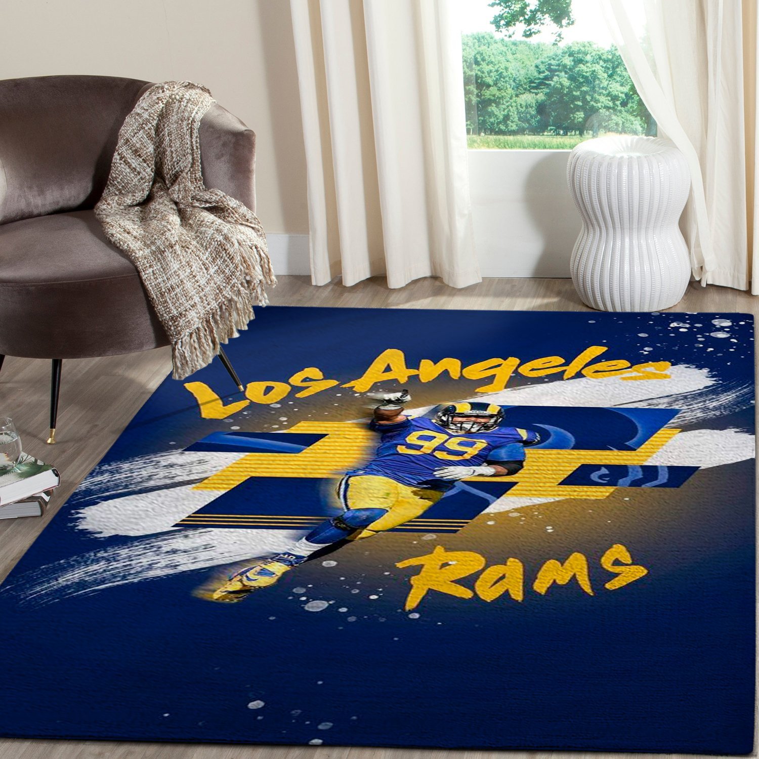 Aaron Donald 99 Los Angeles Rams Carpet Living Room Rugs