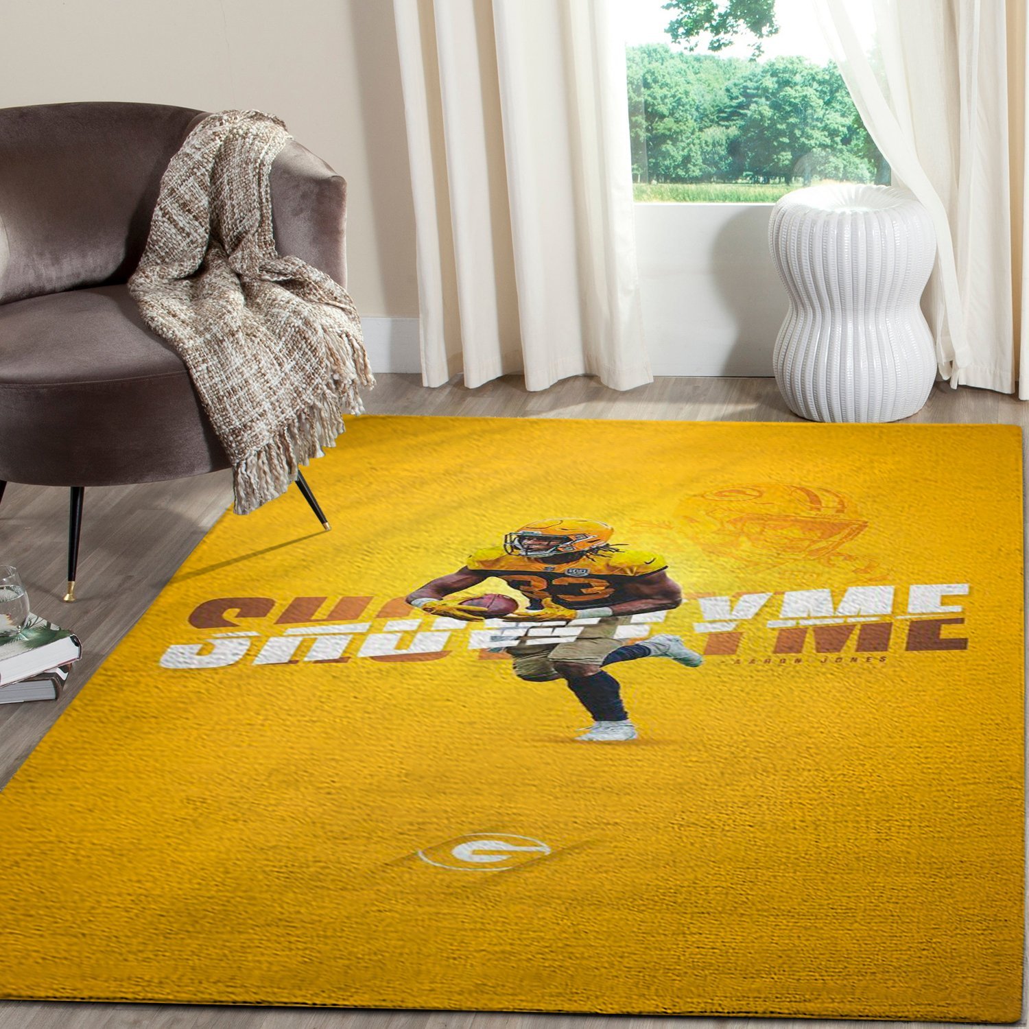 Aaron Jones Green Bay Packers Carpet Living Room Rugs