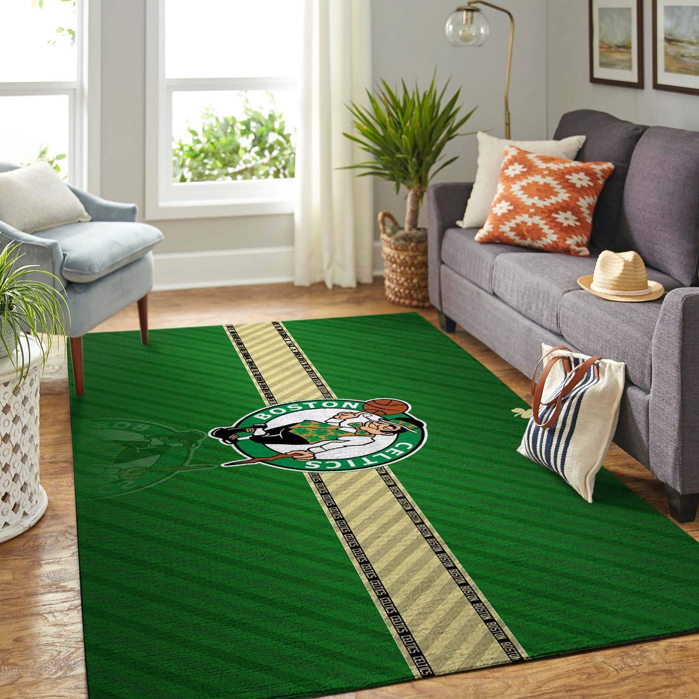 Boston Celtics Rug Basketball Floor Decor