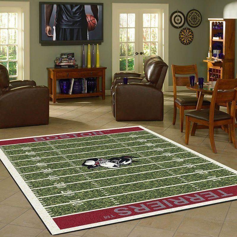 Boston University Terriers Home Field Area Rug Football Team Logo Carpet Living Room Rugs Floor Decor F102143