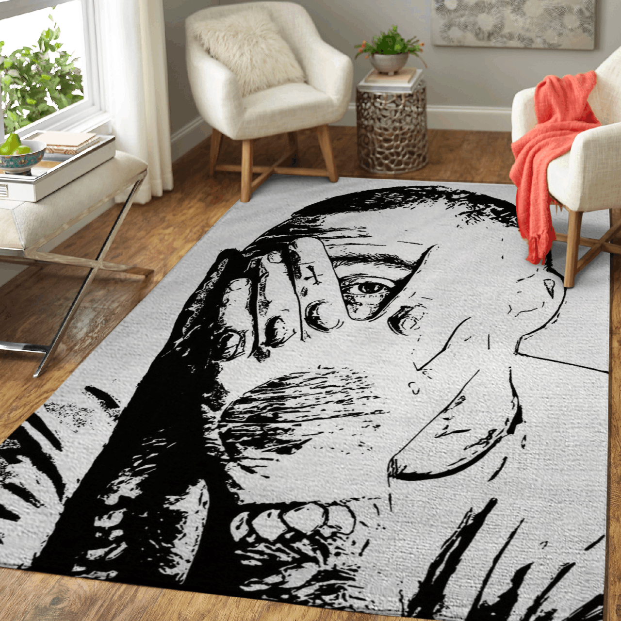 BW ICONIC MAC MILLER – Bwg Music Art Art For Fans Area Rug Living Room Carpet Floor Decor