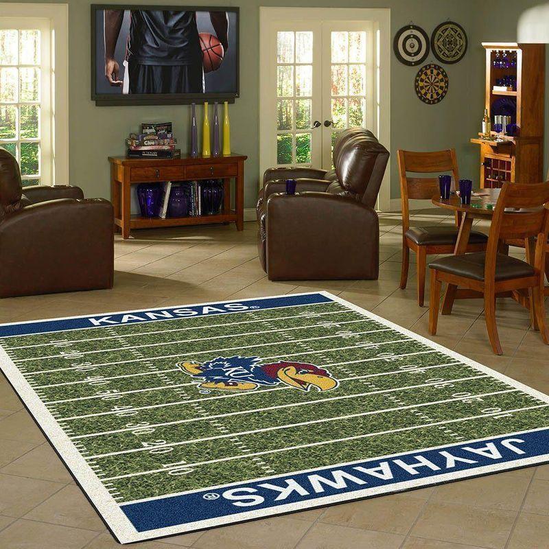 Kansas Jayhawks Home Field Area Rug Football Floor Decor F102160