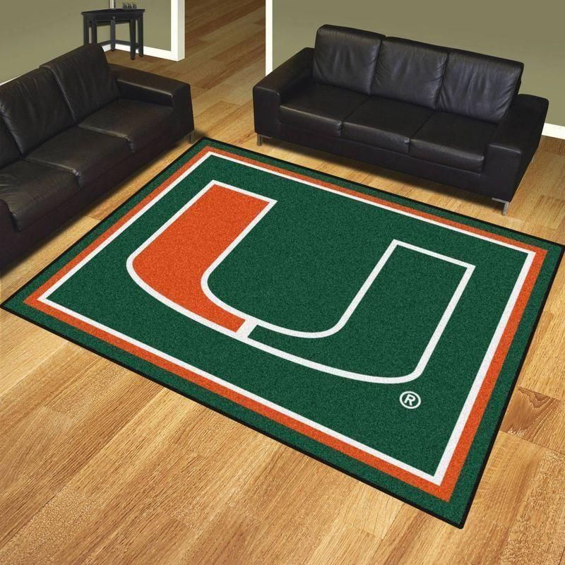 Miami Hurricanes Area Rug Football Team Logo Carpet Living Room Rugs Floor Decor 19120727