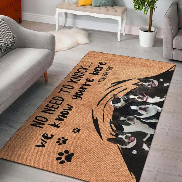 Boston Terrier No Need To Knock Home Decor Rectangle Area Rug