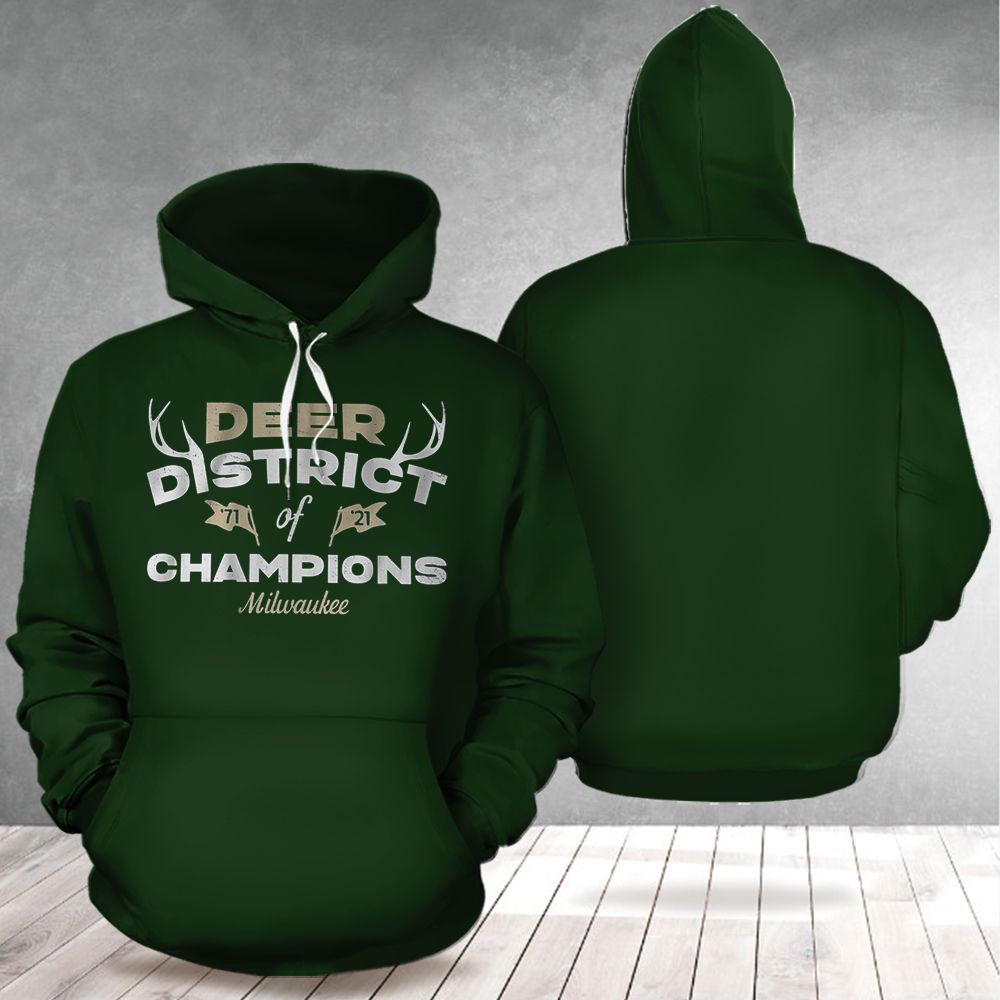 Bucks Championship Hoodie Deer Or District Of Champions Hoodie Milwaukee Bucks Apparel