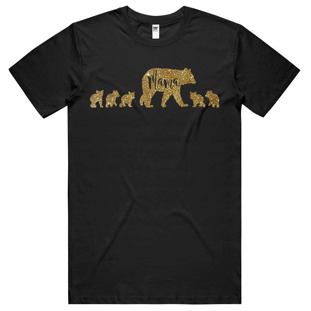 Mama Bear With 5 Five Cubs Mom Mother Gift T Shirts