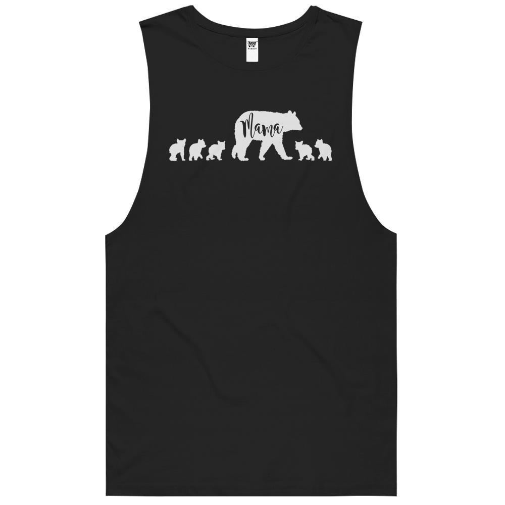 Mama Bear With 5 Five Cubs Mom Mother Fun Gift Tank Top