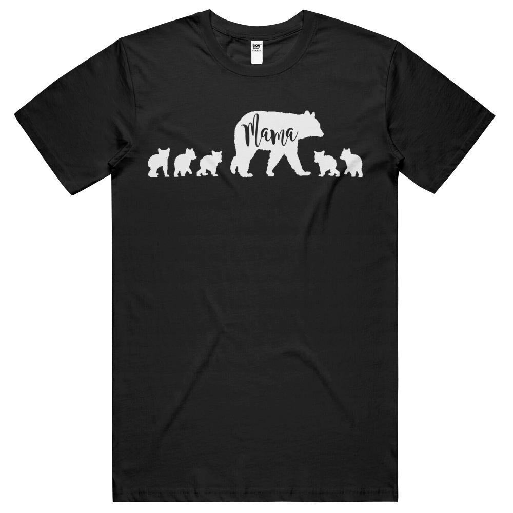 Mama Bear With 5 Five Cubs Mom Mother Fun Gift T Shirts