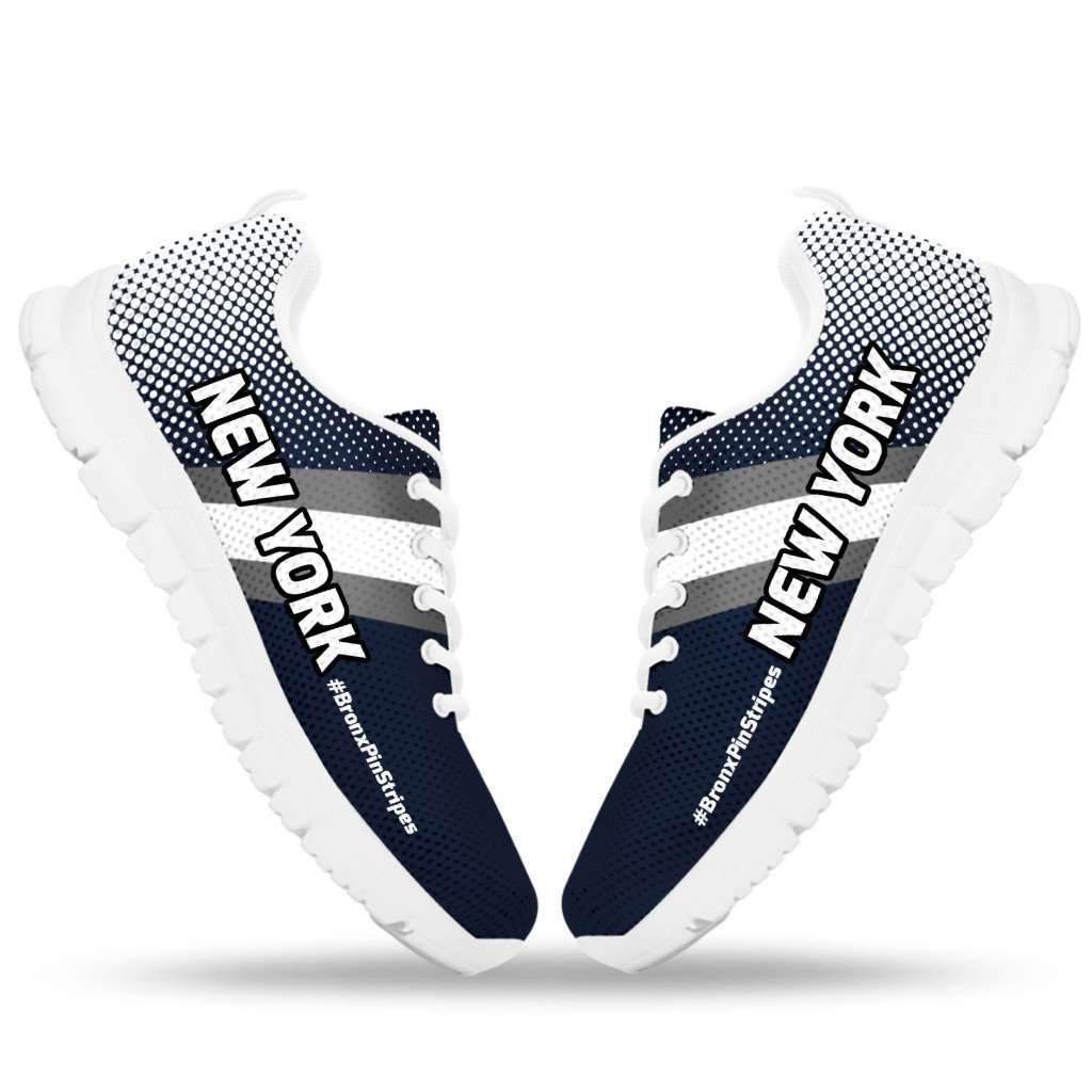 Bronxpinstripe New York Fan Mesh Fabric Running Shoes Sport Sneakers