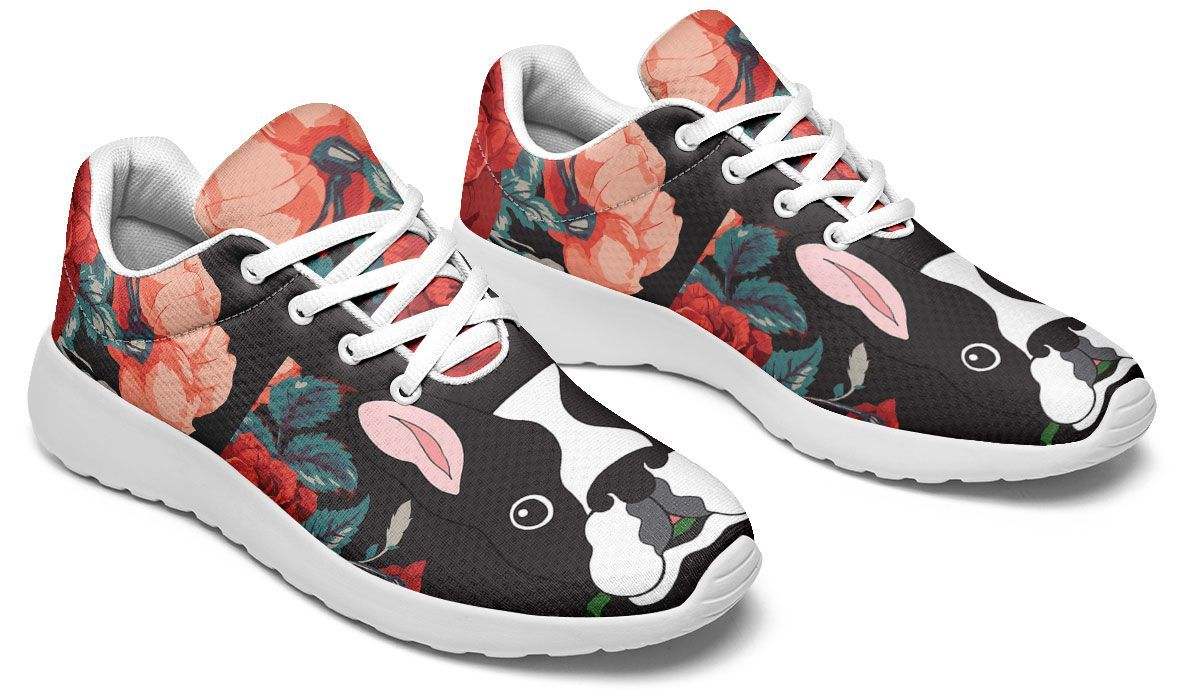 Boston Terrier Rose Running Shoes Sport Sneakers