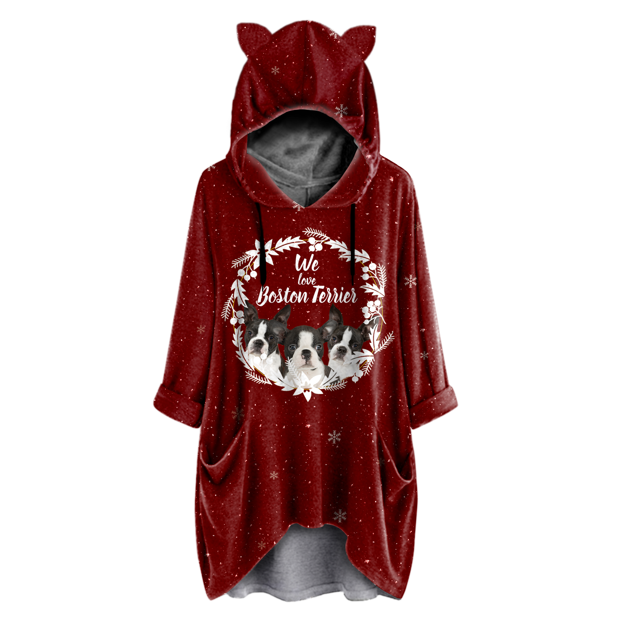 Cute Boston Terrier – Hoodie With Ears V2