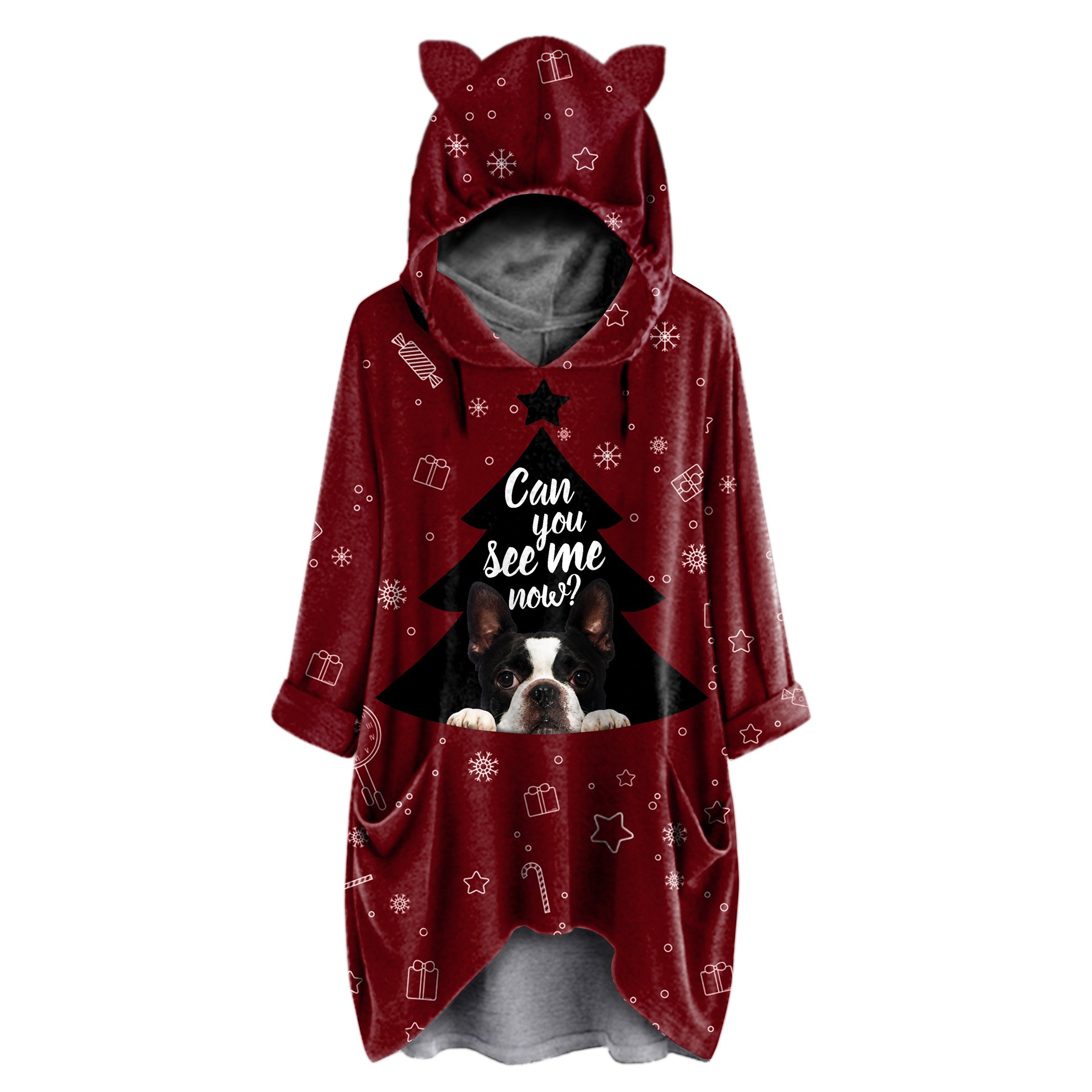 Cute Boston Terrier – Hoodie With Ears V4