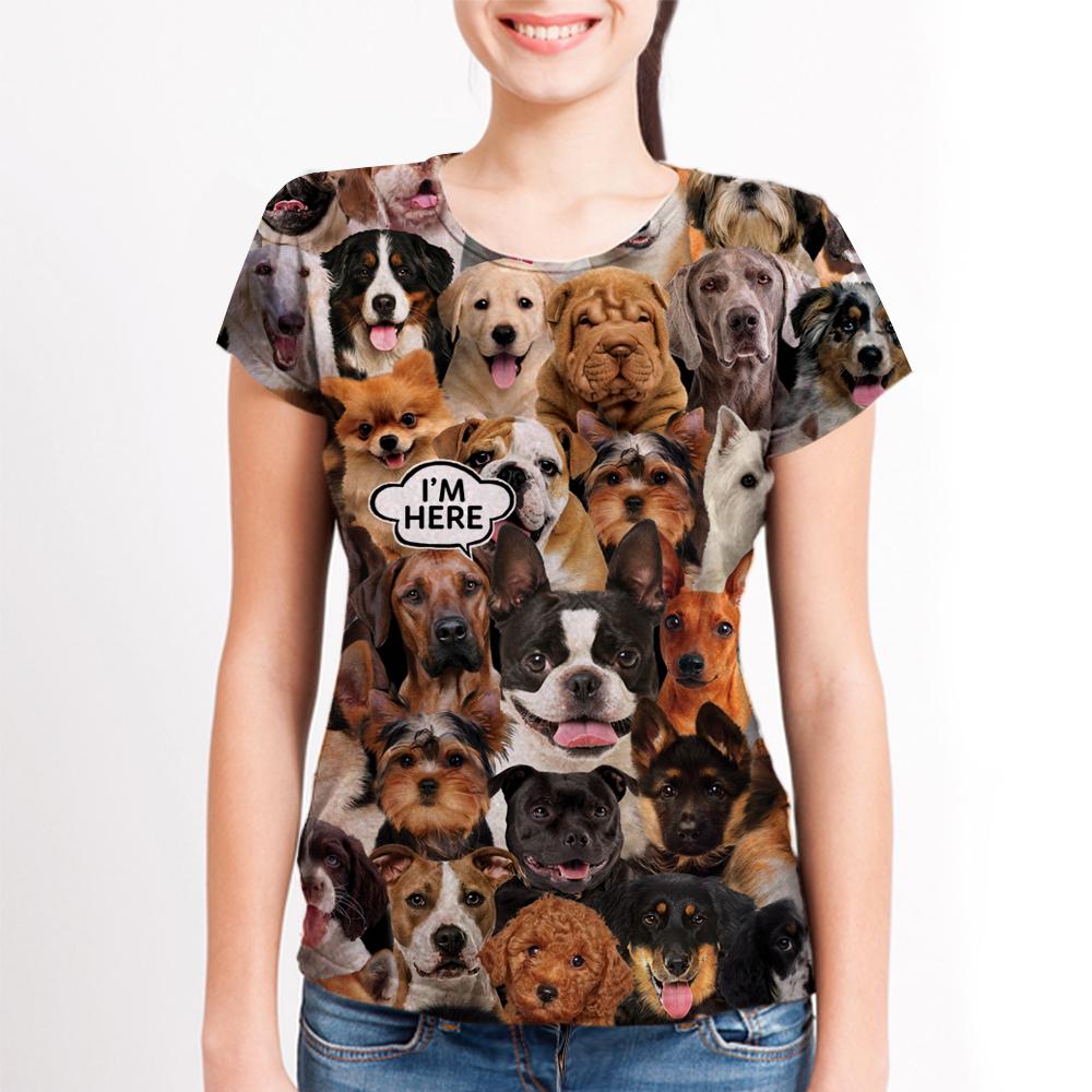 I’m Here – Boston Terrier T-shirt V1