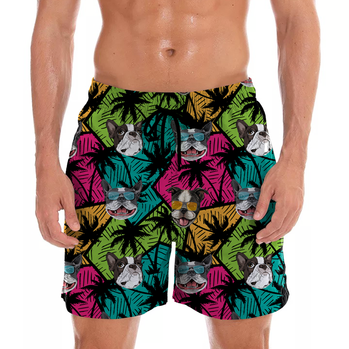 Boston Terrier – Aloha Hawaiian Shorts V1