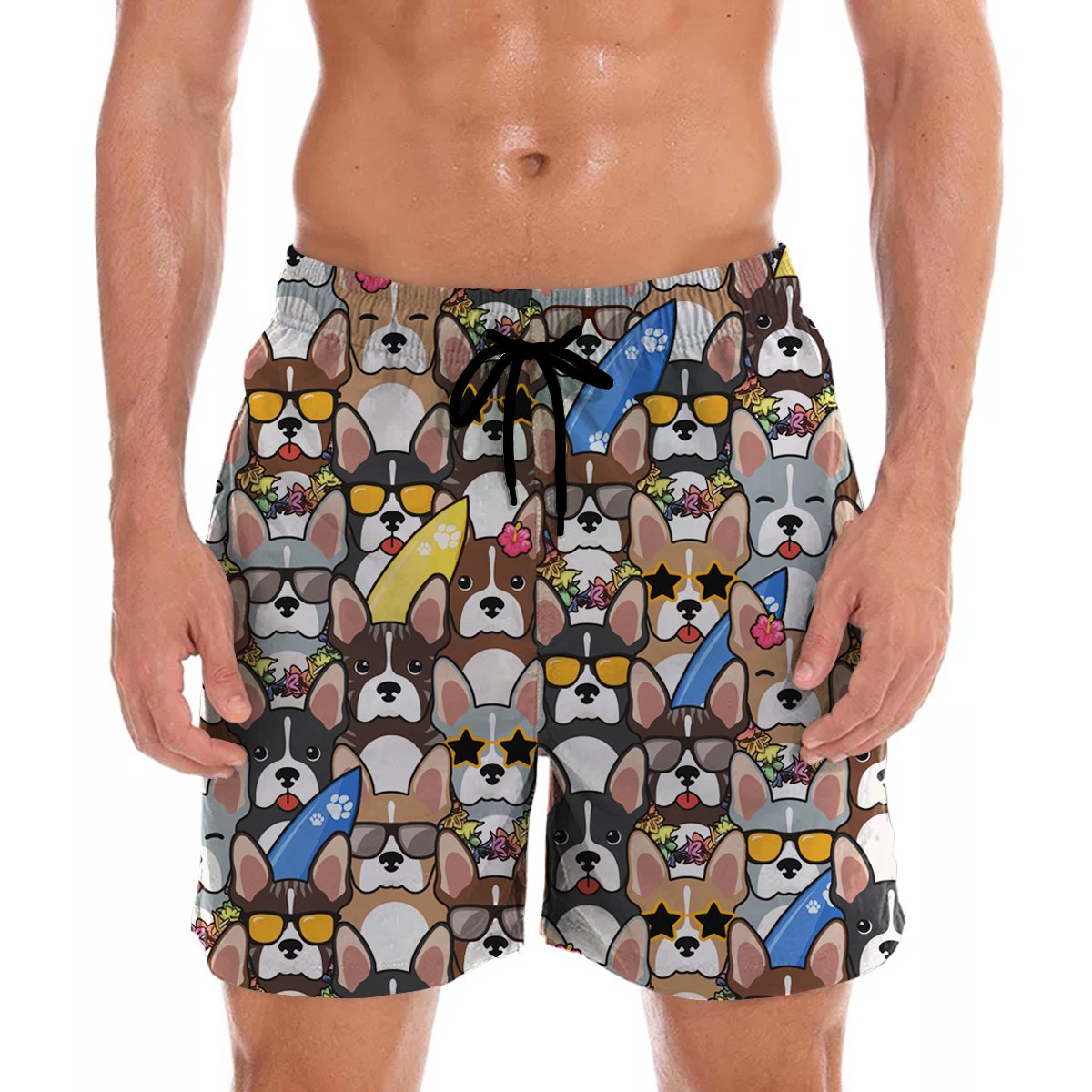 Aloha Hawaiian Boston Terrier Shorts V4