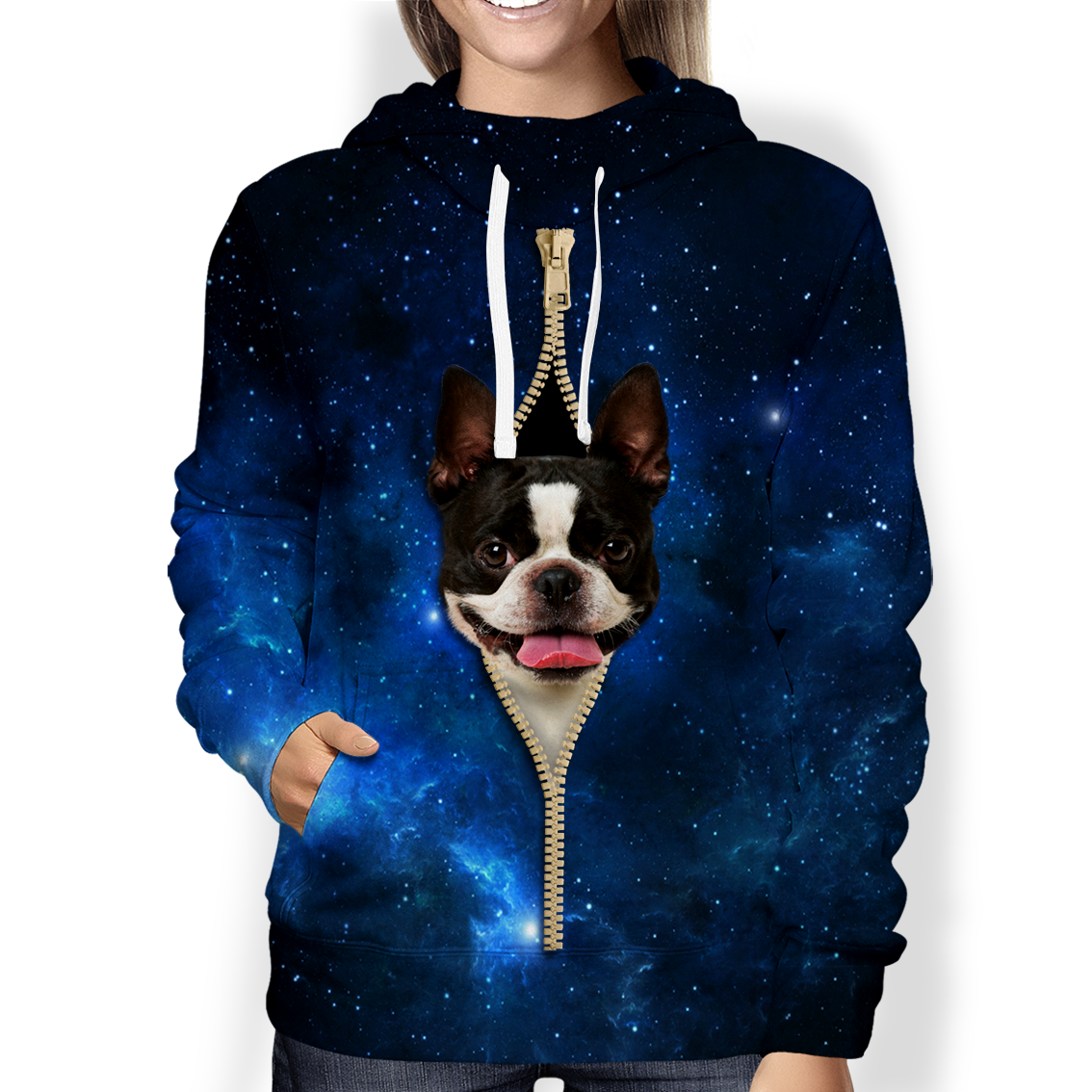 Boston Terrier Galaxy Hoodie V1