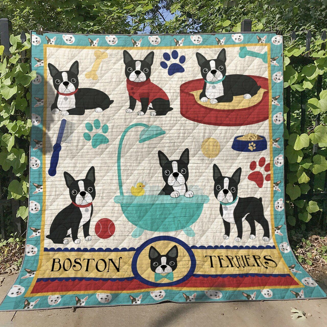 Boston Terrier Quilt CUUGV