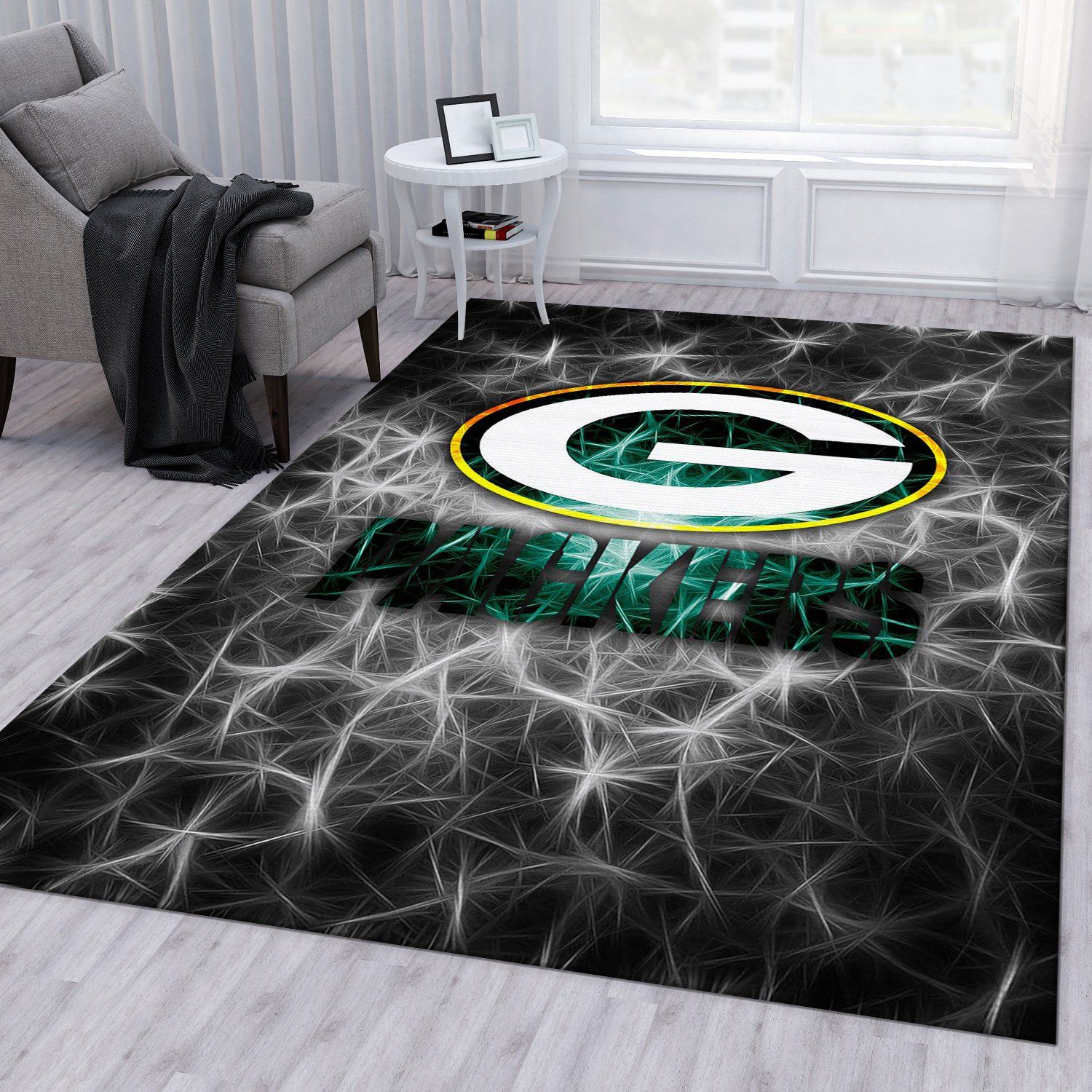 Green Bay Packers Football Rug Living Room Rug Christmas Gift US Decor