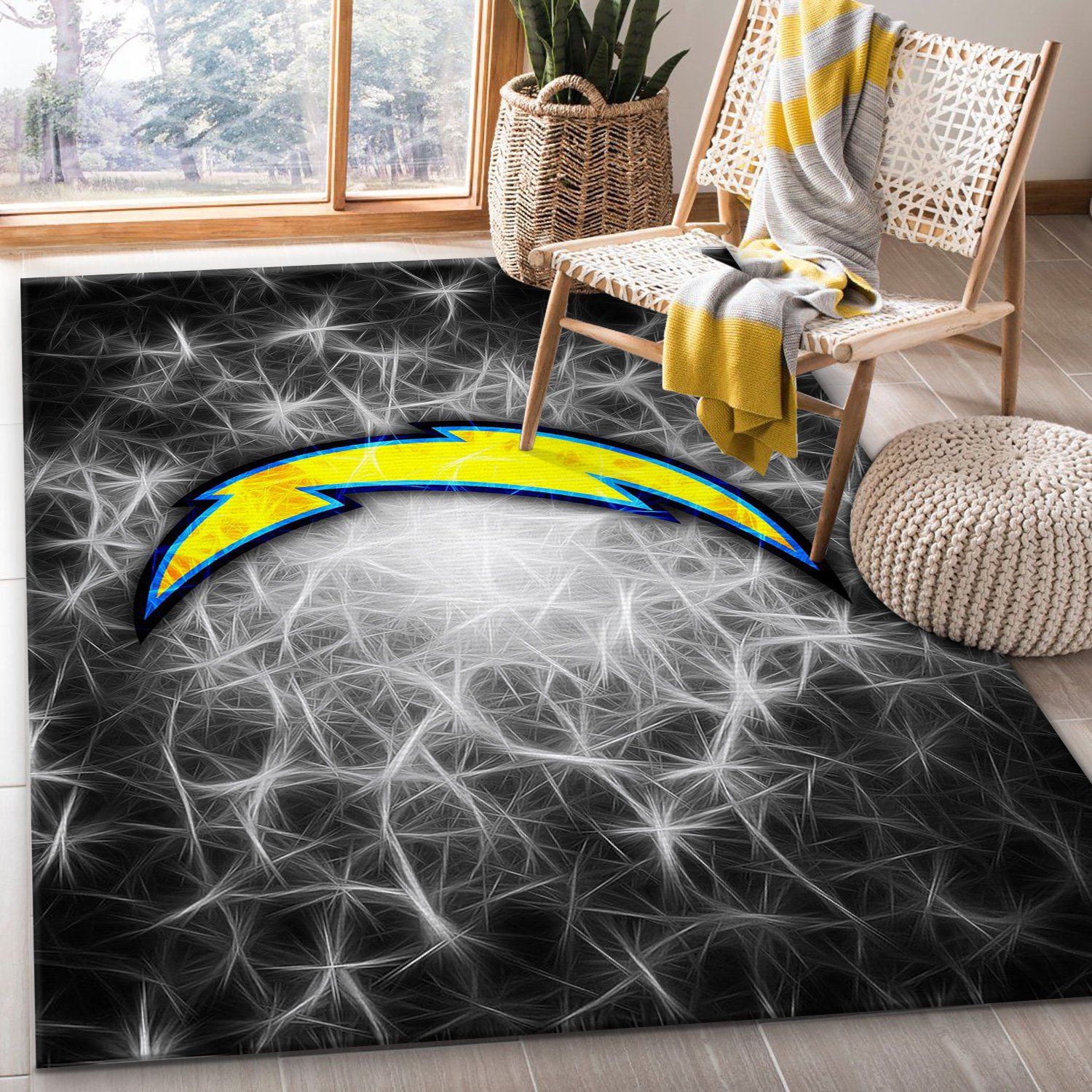 Los Angeles Chargers Football Rug Bedroom Rug Home US Decor