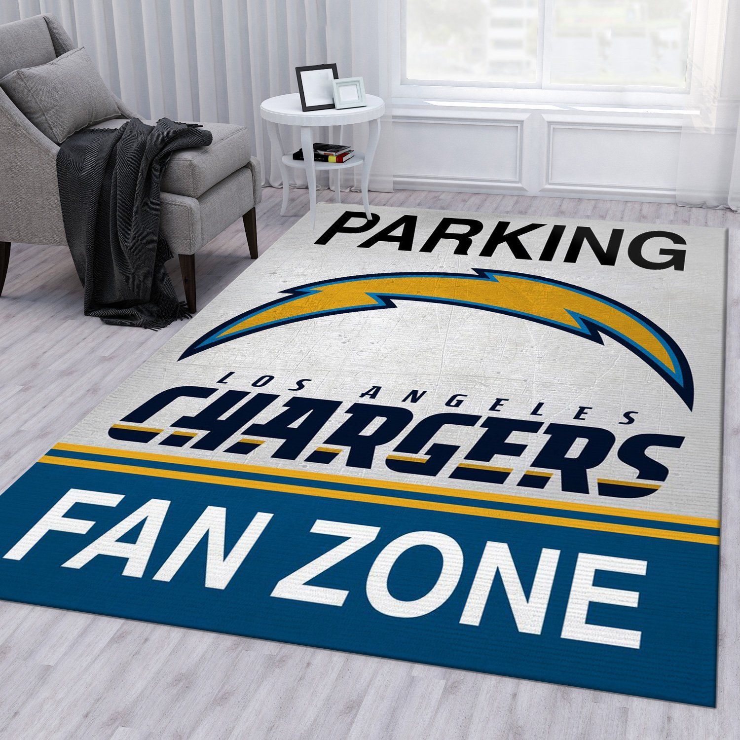 Los Angeles Chargers Fan Football Fan Rug Living Room Rug Christmas Gift US Decor