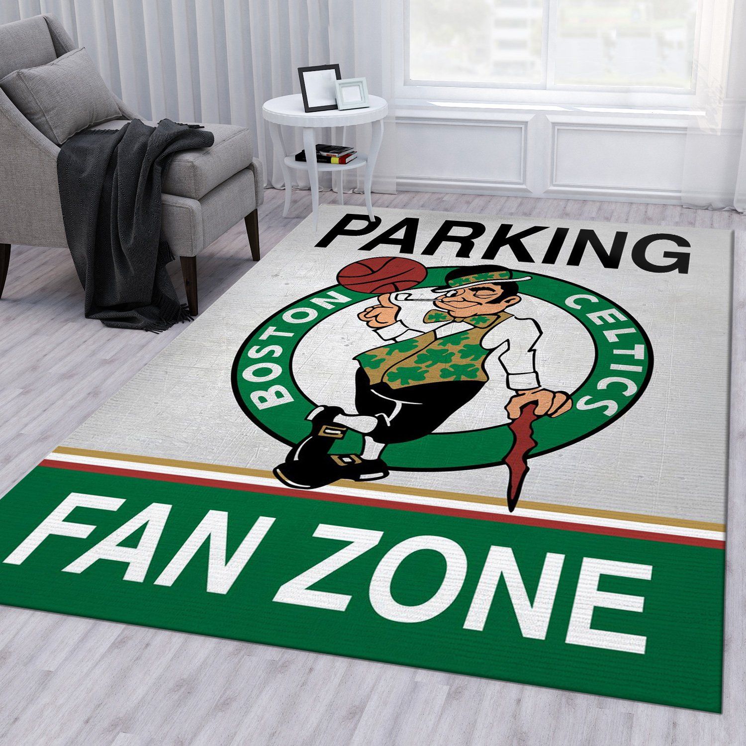 Boston Celtics Parking Football Fan Rug Bedroom Rug US Gift Decor