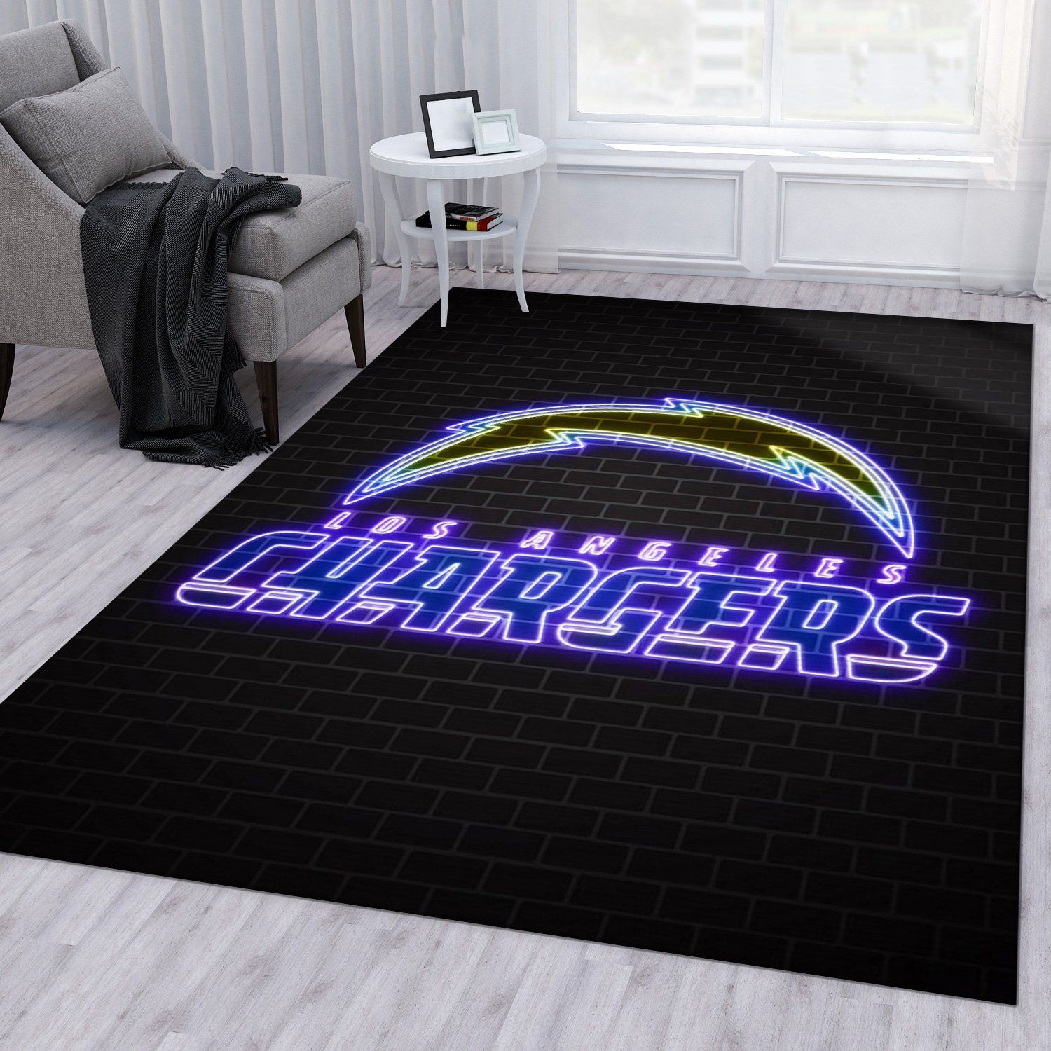 Los Angeles Chargers Football Rug Bedroom Rug Home Decor Floor Decor