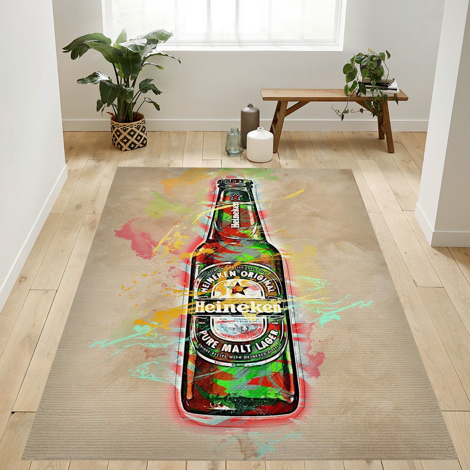 Heineken Beer Area Rug Bedroom Rug US Gift Decor