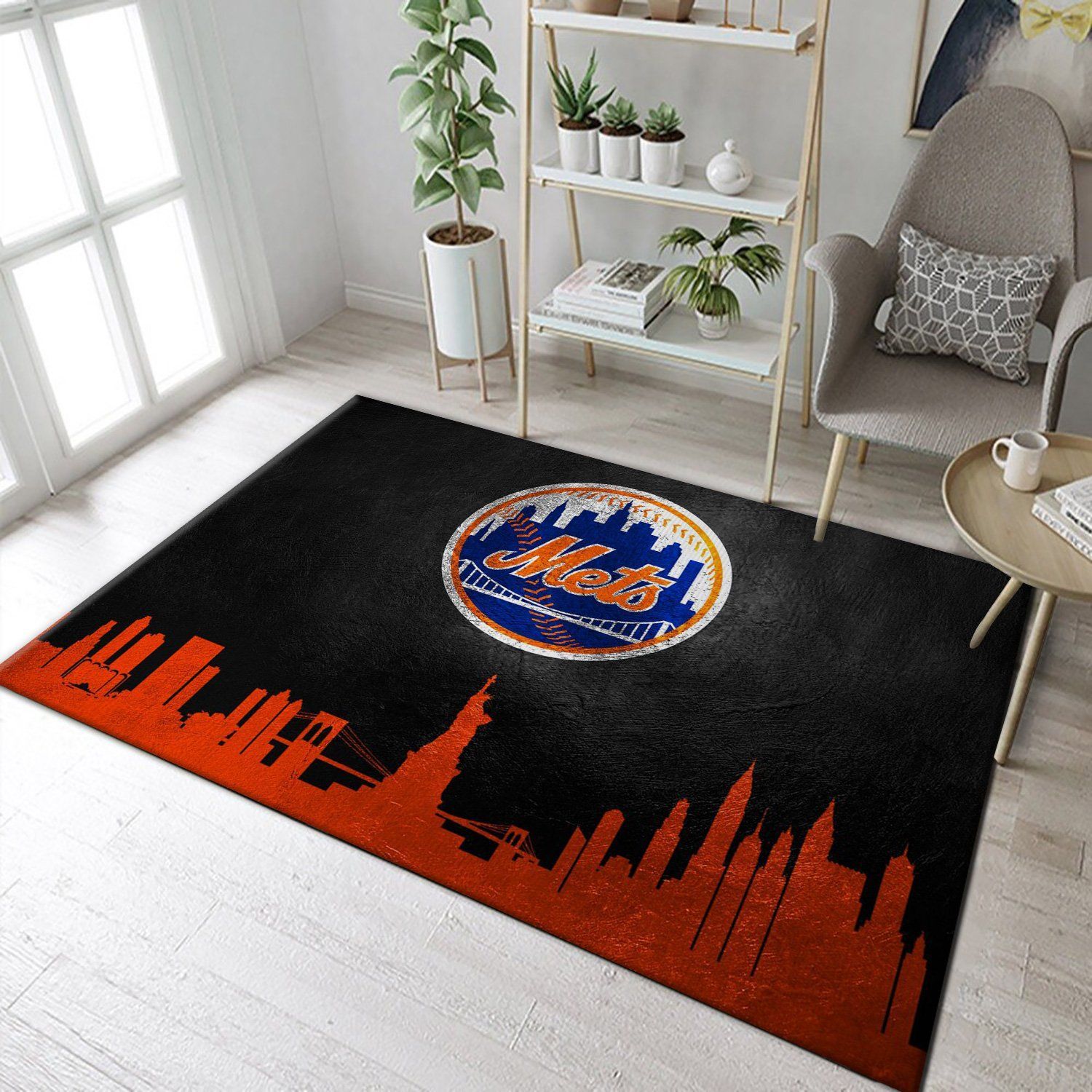 New York Mets Skyline Area Rug For Christmas, Living Room Rug, Home US Decor