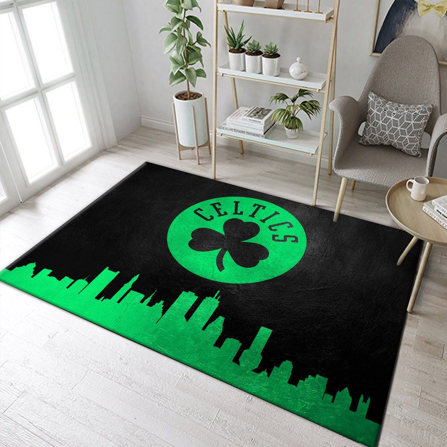 Boston Celtics Skyline 2 Area Rug For Christmas, Bedroom, Home US Decor