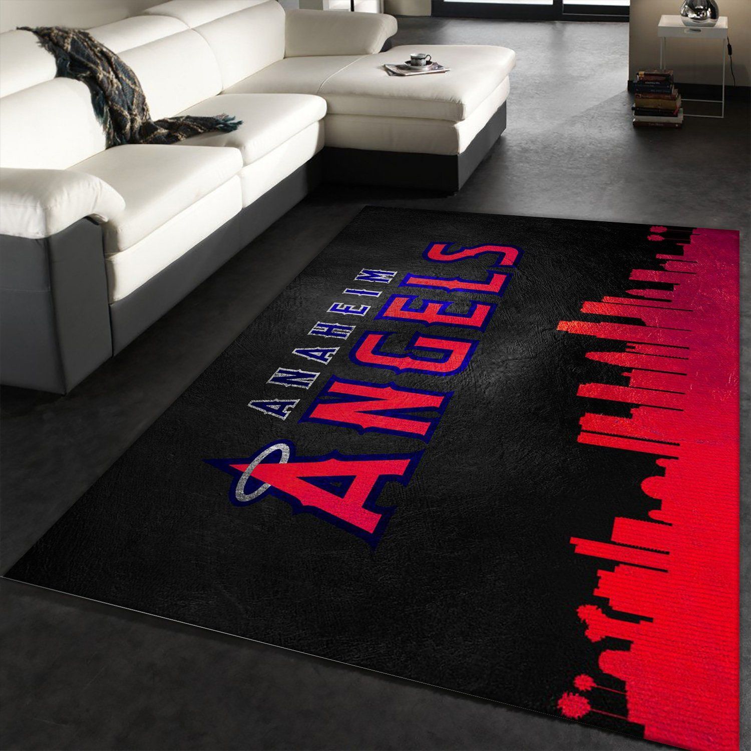 Los Angeles Angels Skyline Area Rug, Kitchen Rug, Christmas Gift US Decor