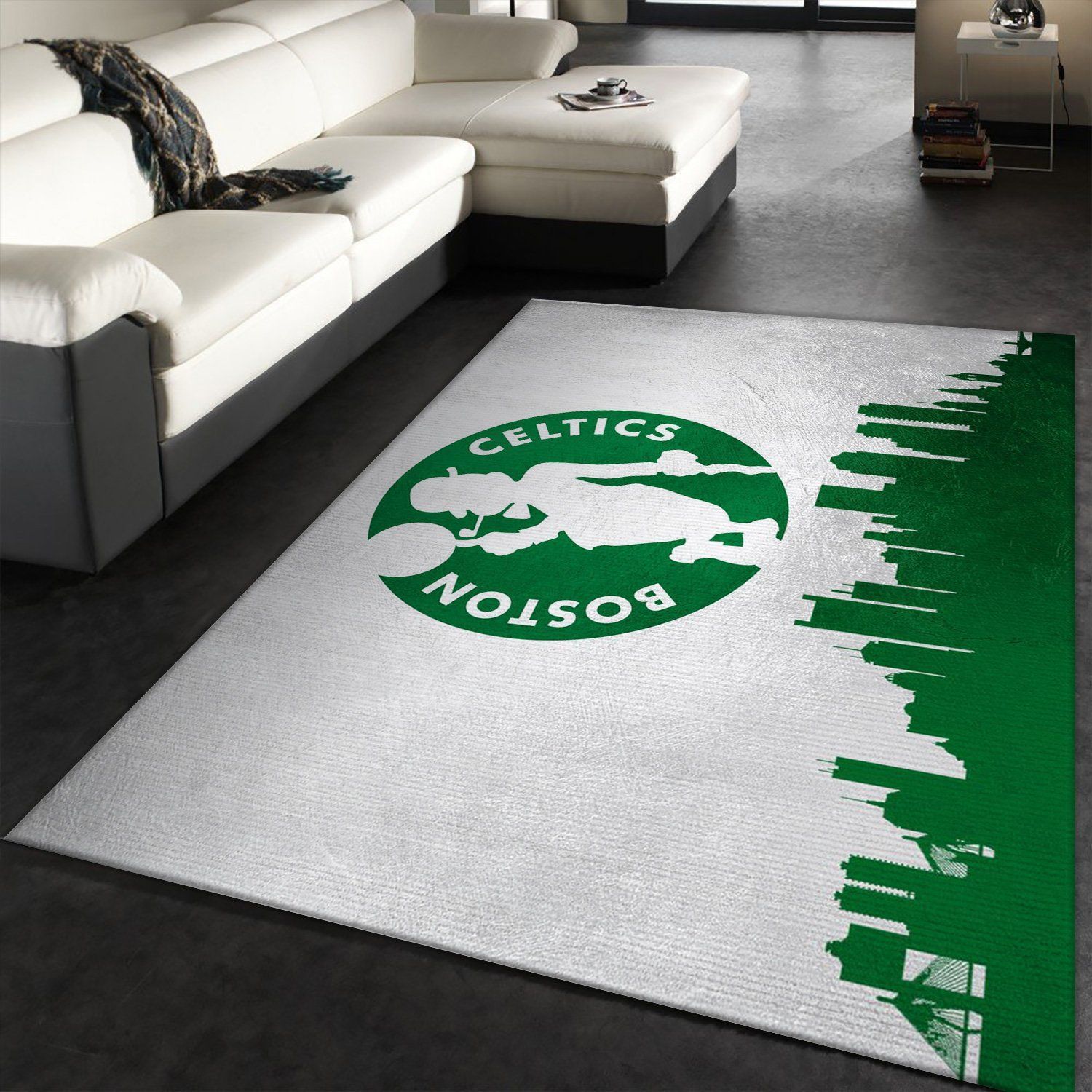 Boston Celtics Skyline Area Rug For Christmas, Living Room Rug, US Gift Decor