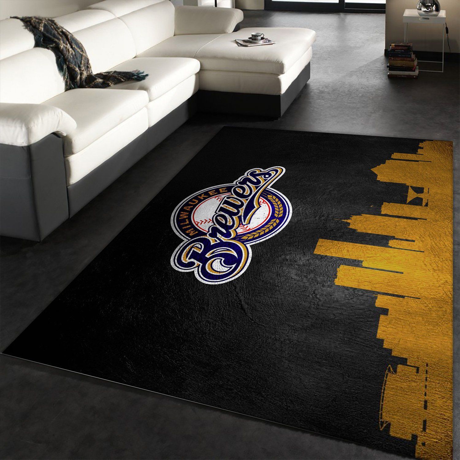 Milwaukee Brewers Skyline Area Rug For Christmas, Living room and bedroom Rug, US Gift Decor