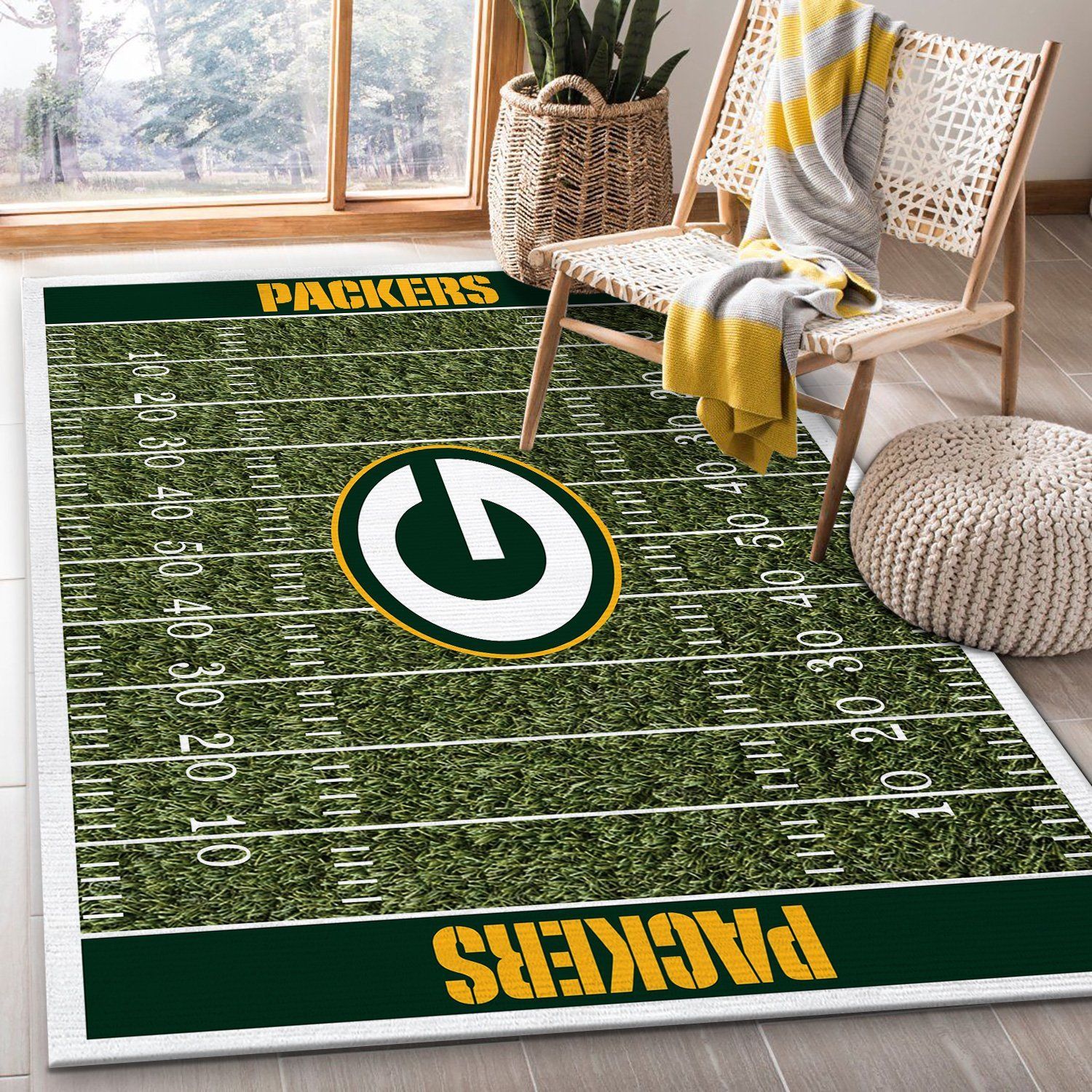 Green Bay Packers rug Football rug Floor Decor The US Decor