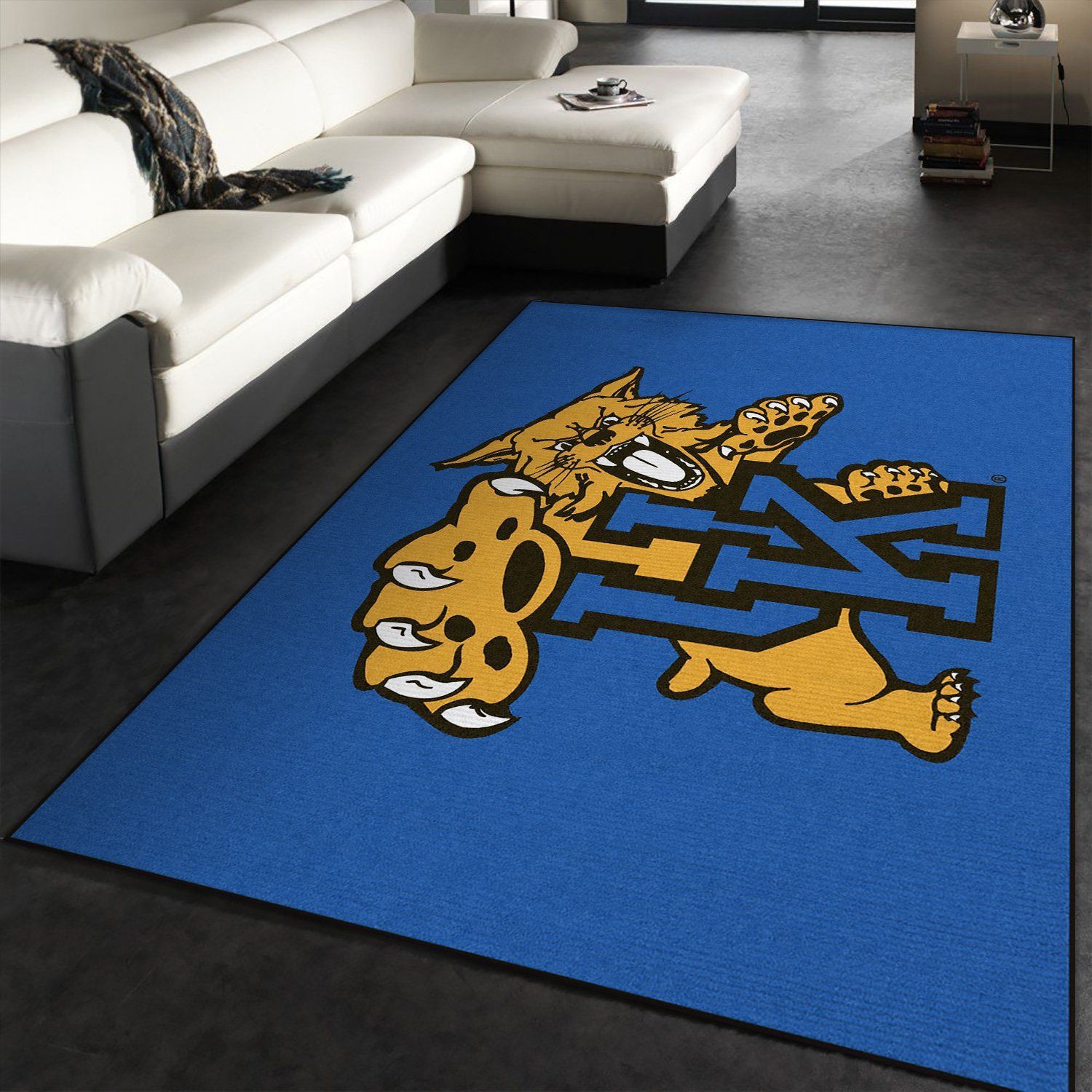 Kentucky Wildcats Area Rug Football Floor Decor Bedroom Carpet