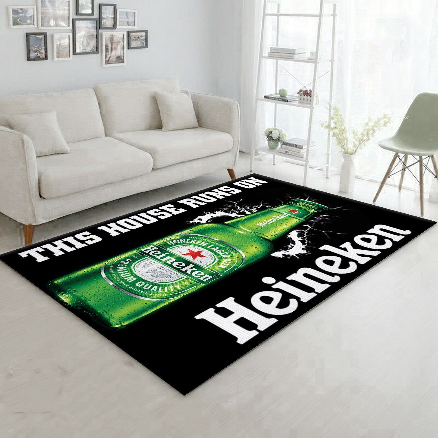 Heineken This House Runs On Rug Room Carpet Custom Area Floor Home Decor